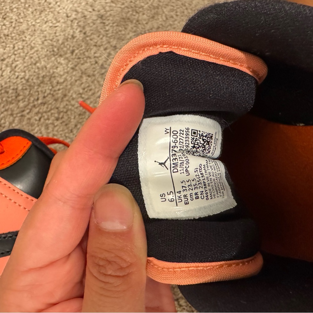 Jordan Women's Sneakers in Orange, Pink, Black - Picture 6 of 7